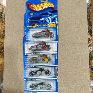 Mattel Hot Wheels Motorcycle Set - Red, Yellow, Black